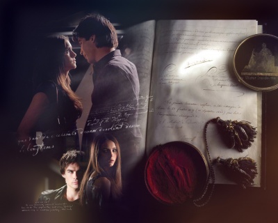 Wallpaper Damon and Elena